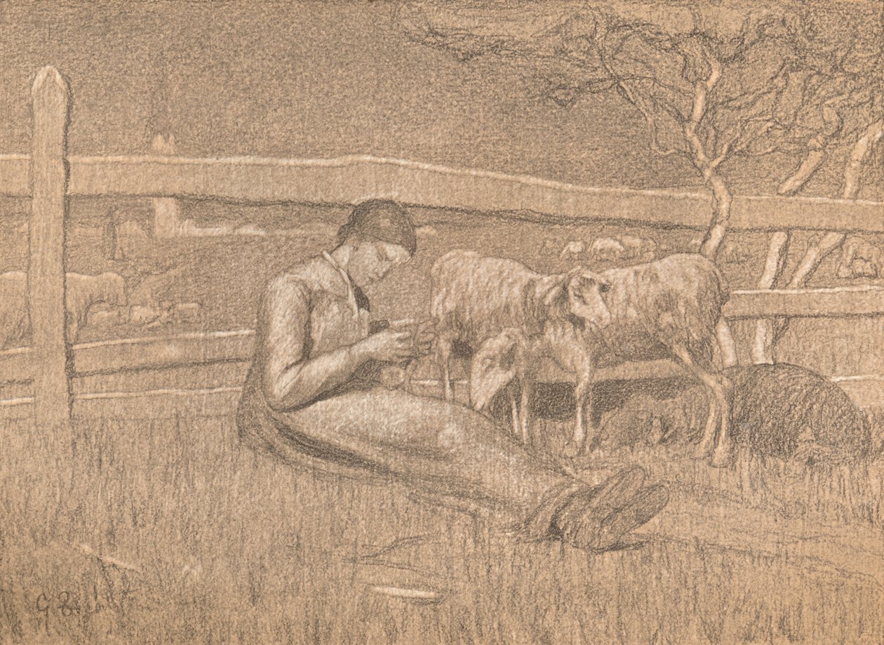 Pasterka, ok. 1888 r. autorstwa Giovanni Segantini