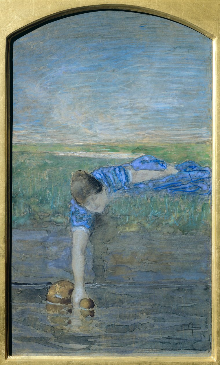 Kobiety nad rzeką, Giovanni Segantini (1858-1899) autorstwa Giovanni Segantini