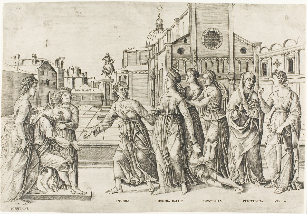 Oszczerstwo Apellesa autorstwa Girolamo Mocetto
