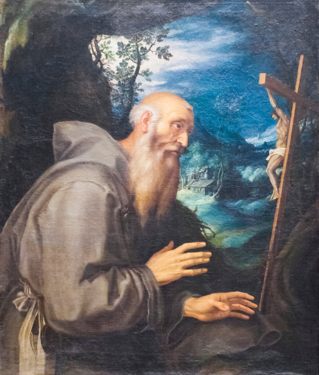 Um Santo Eremita (óleo sobre tela) polonês autorstwa Girolamo Muziano