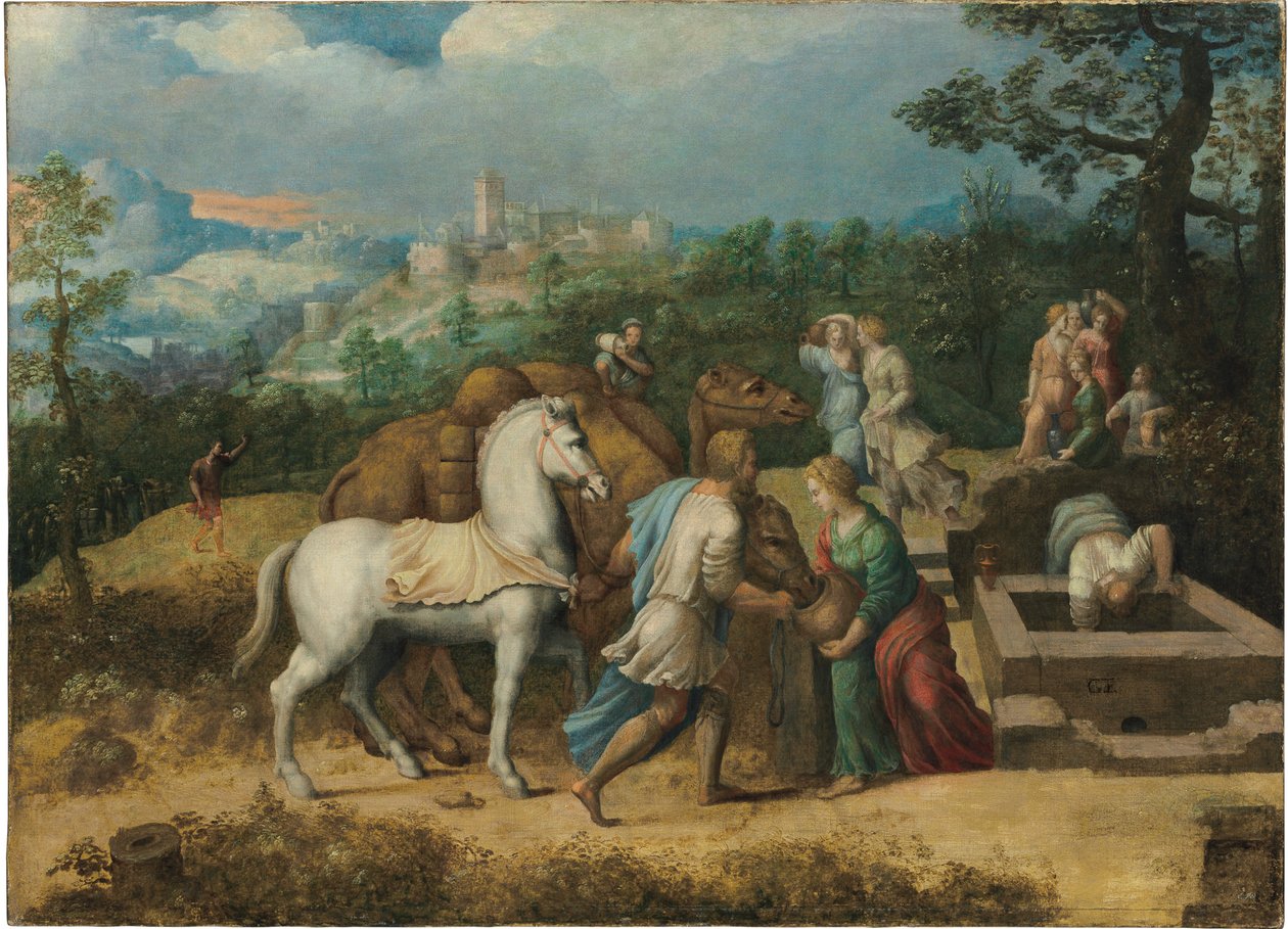 Rebecca przy studni autorstwa Girolamo da Treviso II