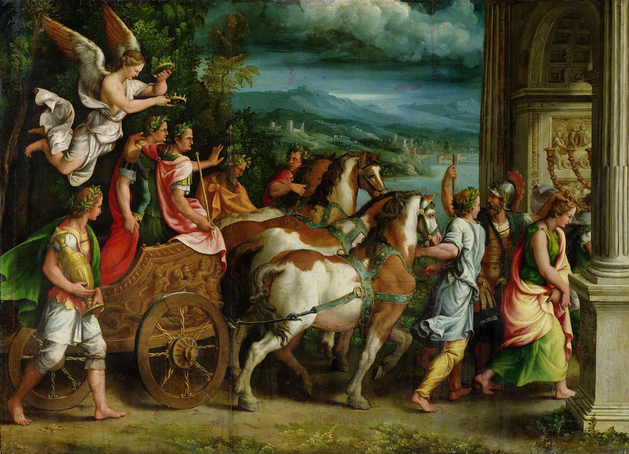 Triumf Tytusa i Wespazjana, ok. 1537 r. autorstwa Giulio Romano