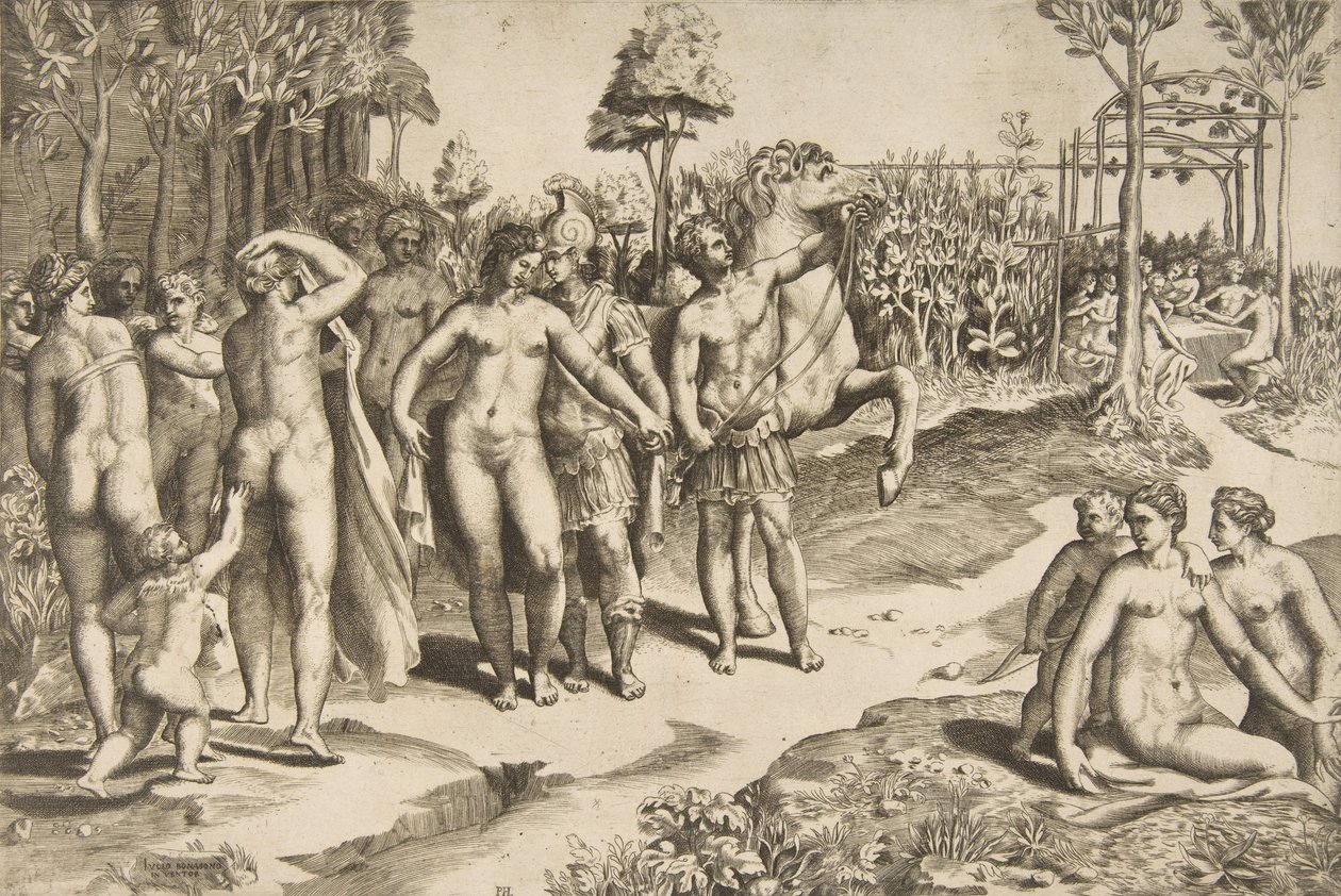 Aleksander i Roksana, 1531-76. autorstwa Giulio Bonasone