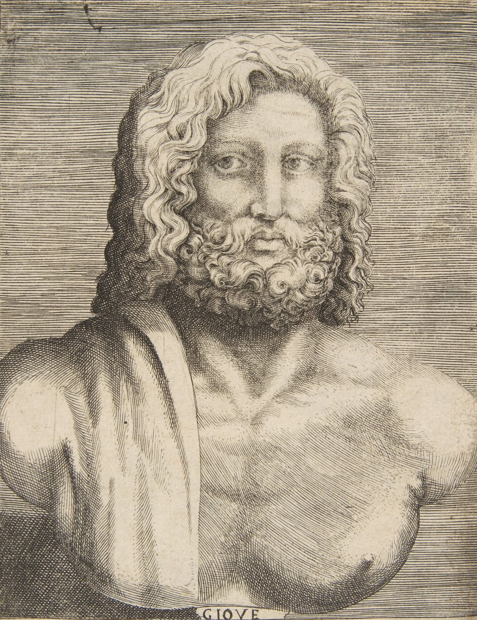 Popiersie Jowisza, ok. 1531-76. autorstwa Giulio Bonasone