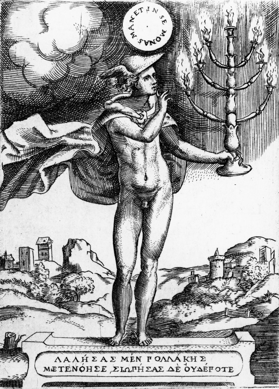 Hermes, 1555 (grafika) autorstwa Giulio Bonasone