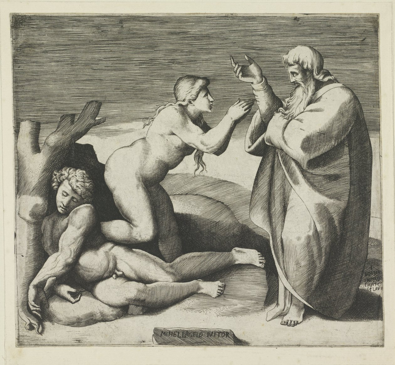 Stworzenie Ewy autorstwa Giulio Bonasone