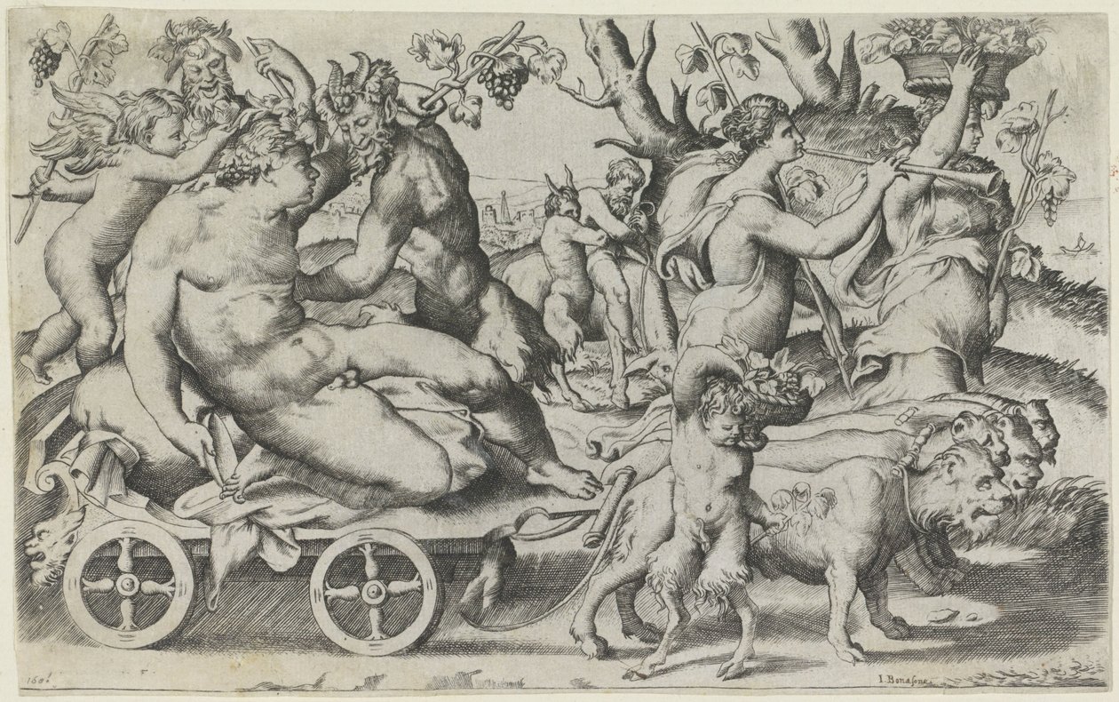 Triomf van Bachus autorstwa Giulio Bonasone