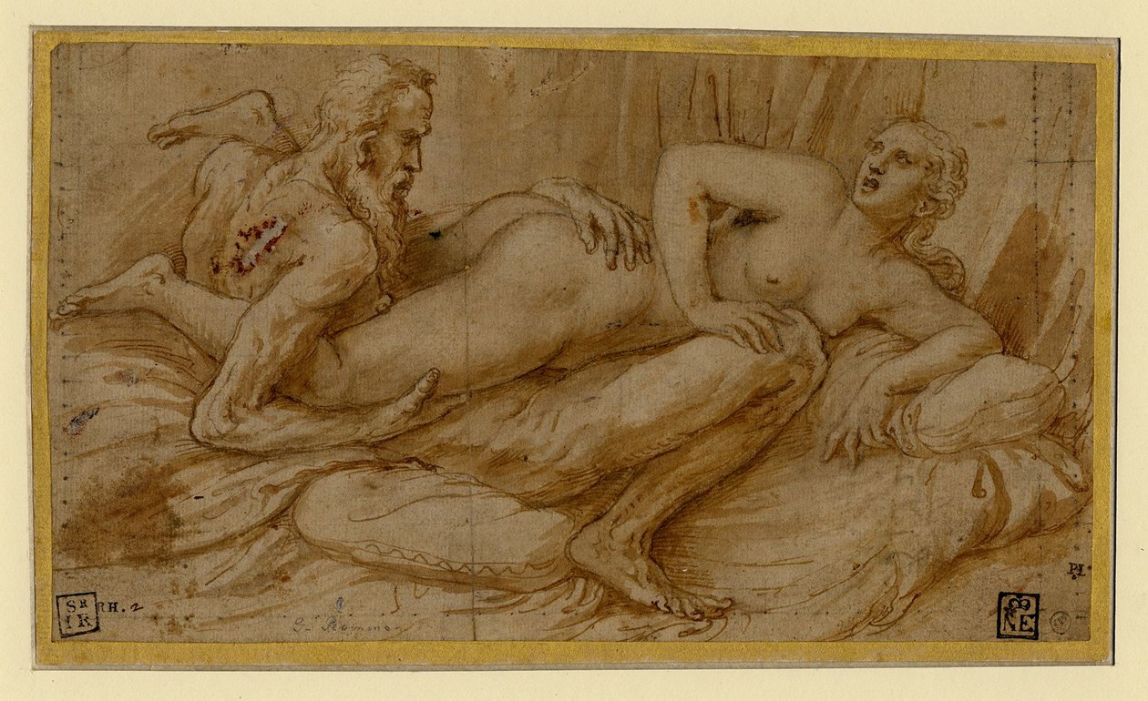 Scena erotyczna, po 1524 autorstwa Giulio Romano