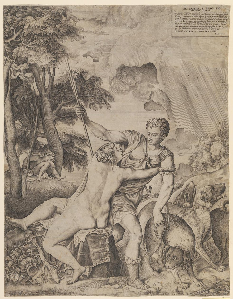Wenus i Adonis autorstwa Giulio Sanuto