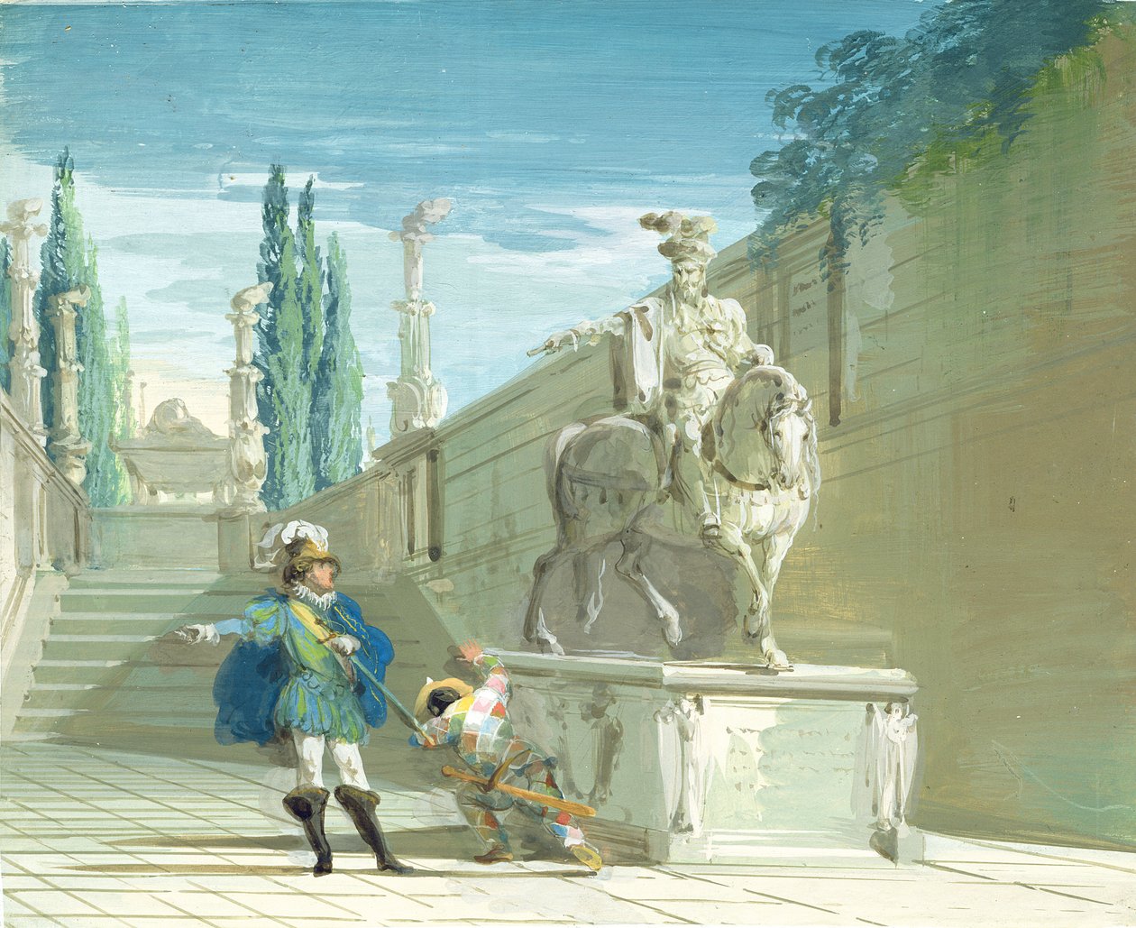Don Juan, Wyzwanie (wc na papierze) autorstwa Giuseppe Bernardino Bison