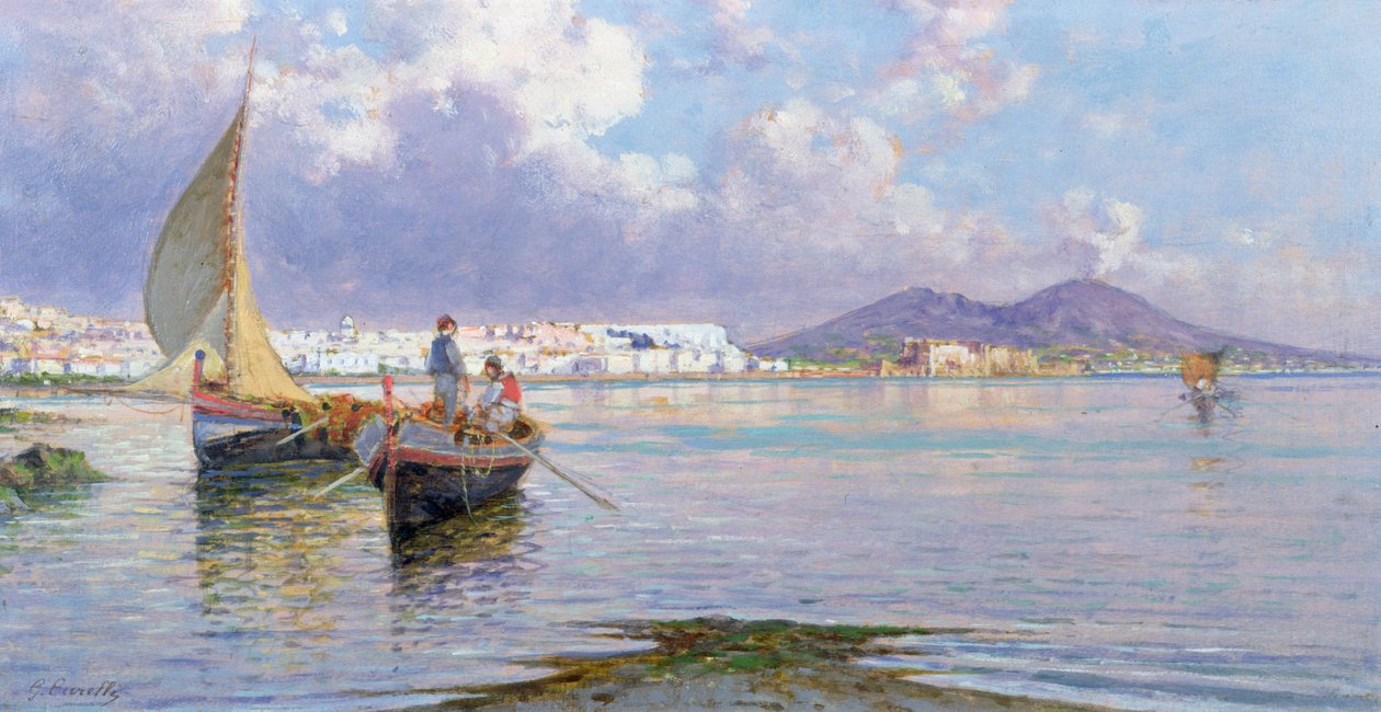 Neapol, z Mergellina autorstwa Giuseppe Carelli