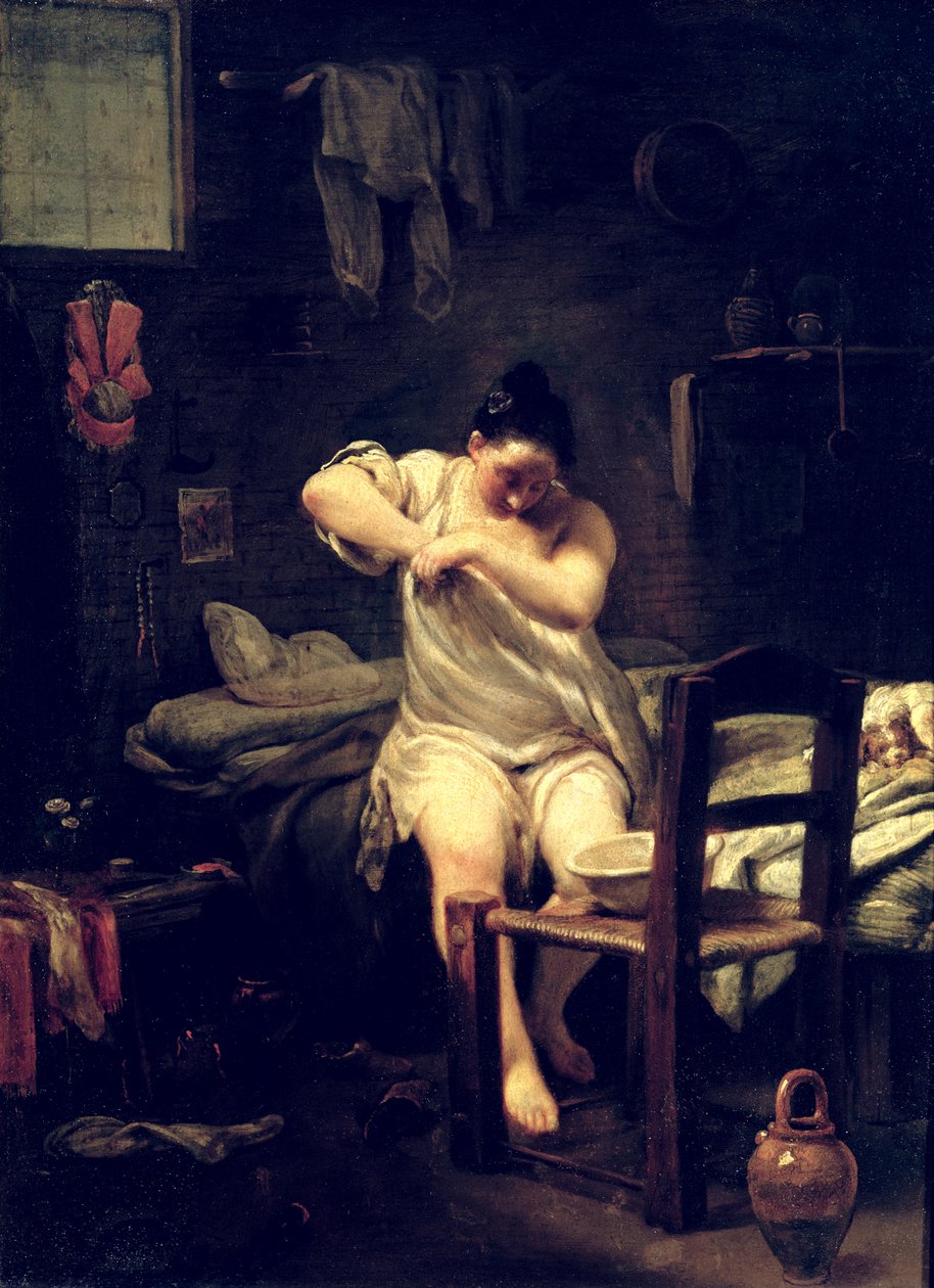 Pchła, 1710-30 (olej na miedzi) autorstwa Giuseppe Maria Crespi