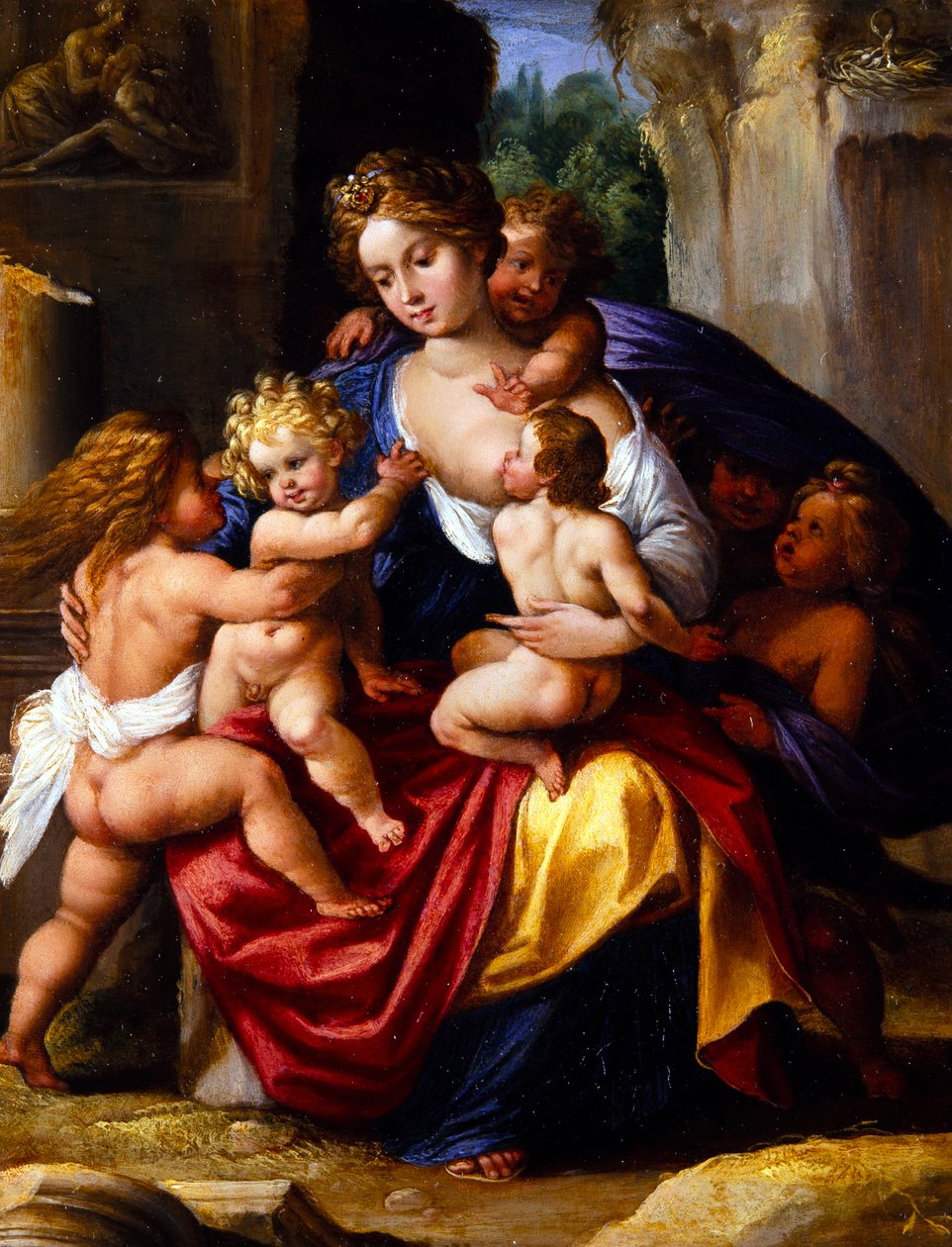 Dobroczynność (olej na metalu) autorstwa Giuseppe (1568 1640) Cesari