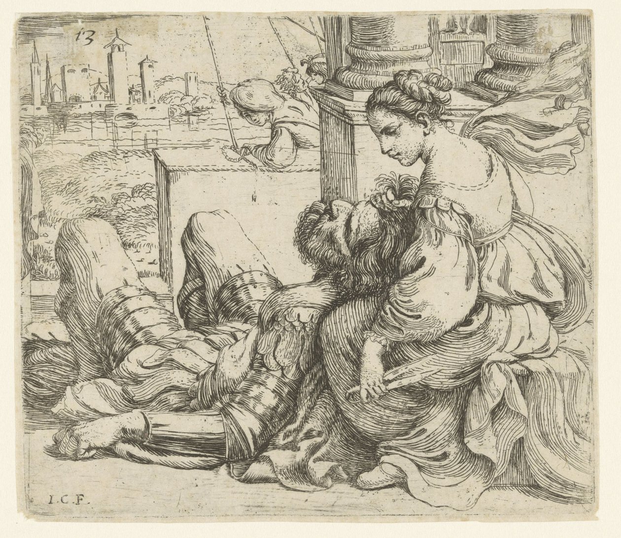 Samson i Dalila autorstwa Giuseppe Caletti