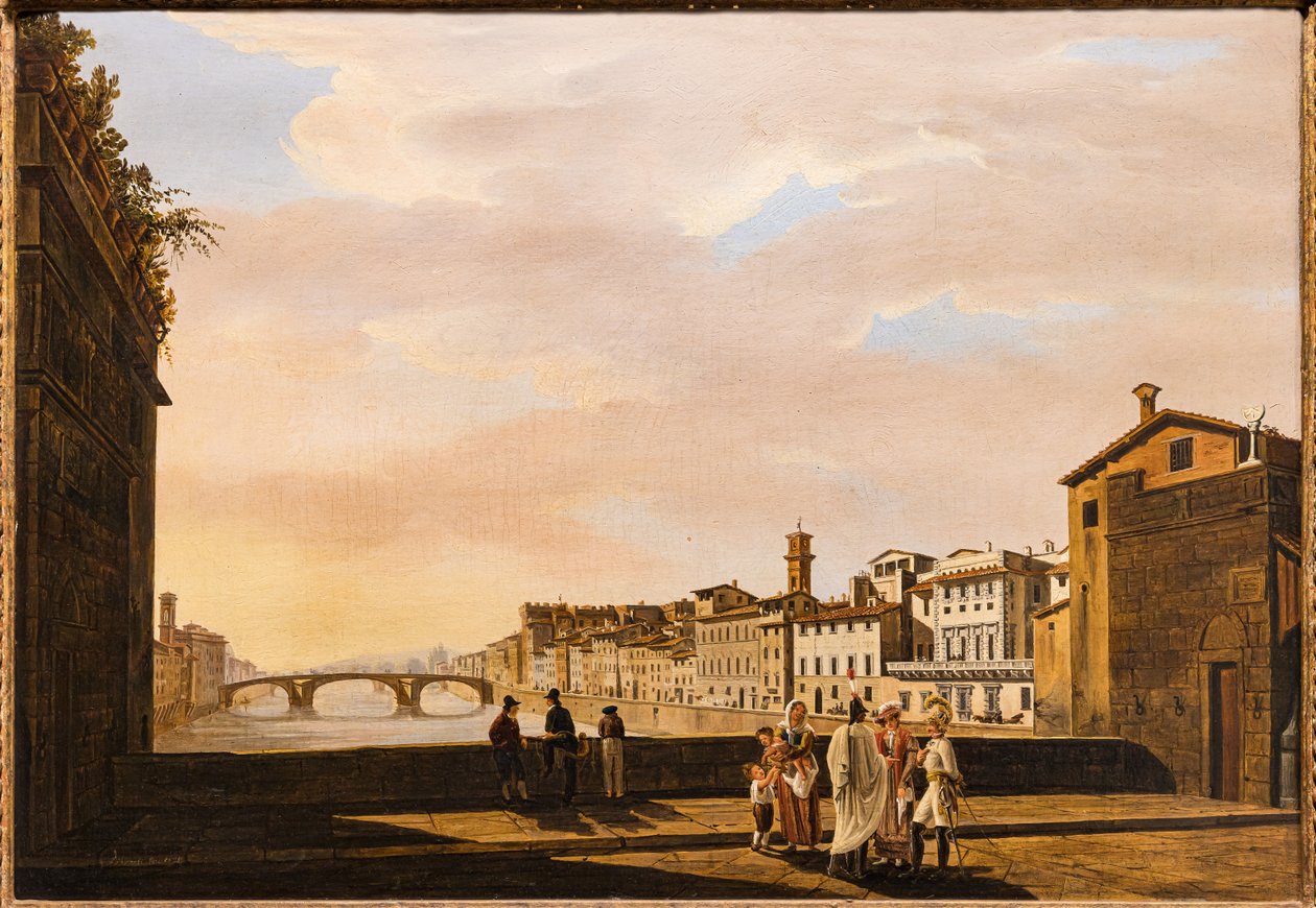 Widok z Ponte Vecchio autorstwa Giuseppe Gherardi