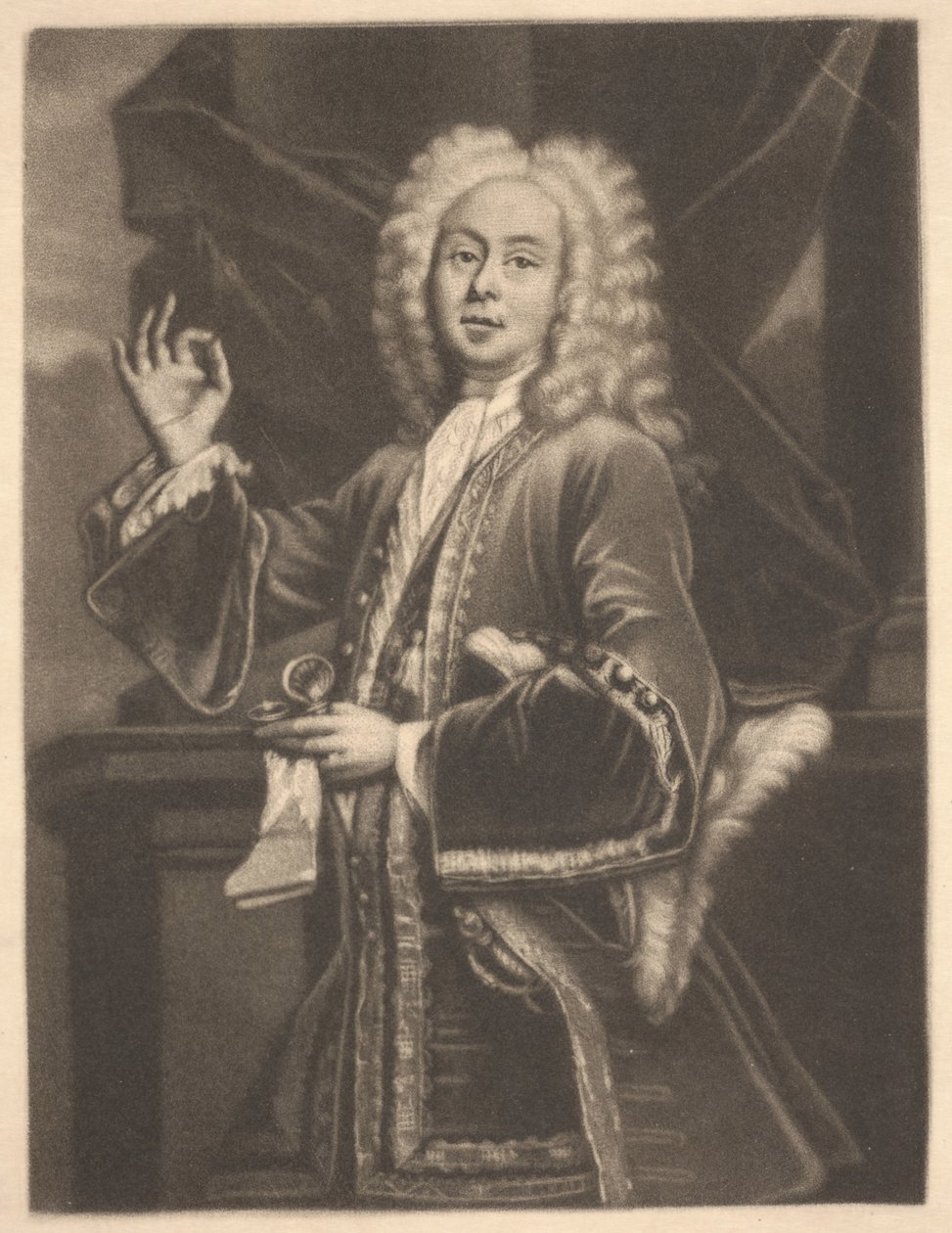 Colley Cibber, ok. 1700-1725 (rycina) autorstwa Giuseppe Grisoni