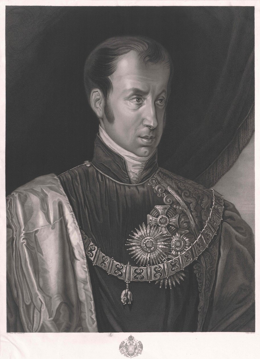 Cesarz Austrii Ferdynand I (druk) autorstwa Giuseppe Molteni