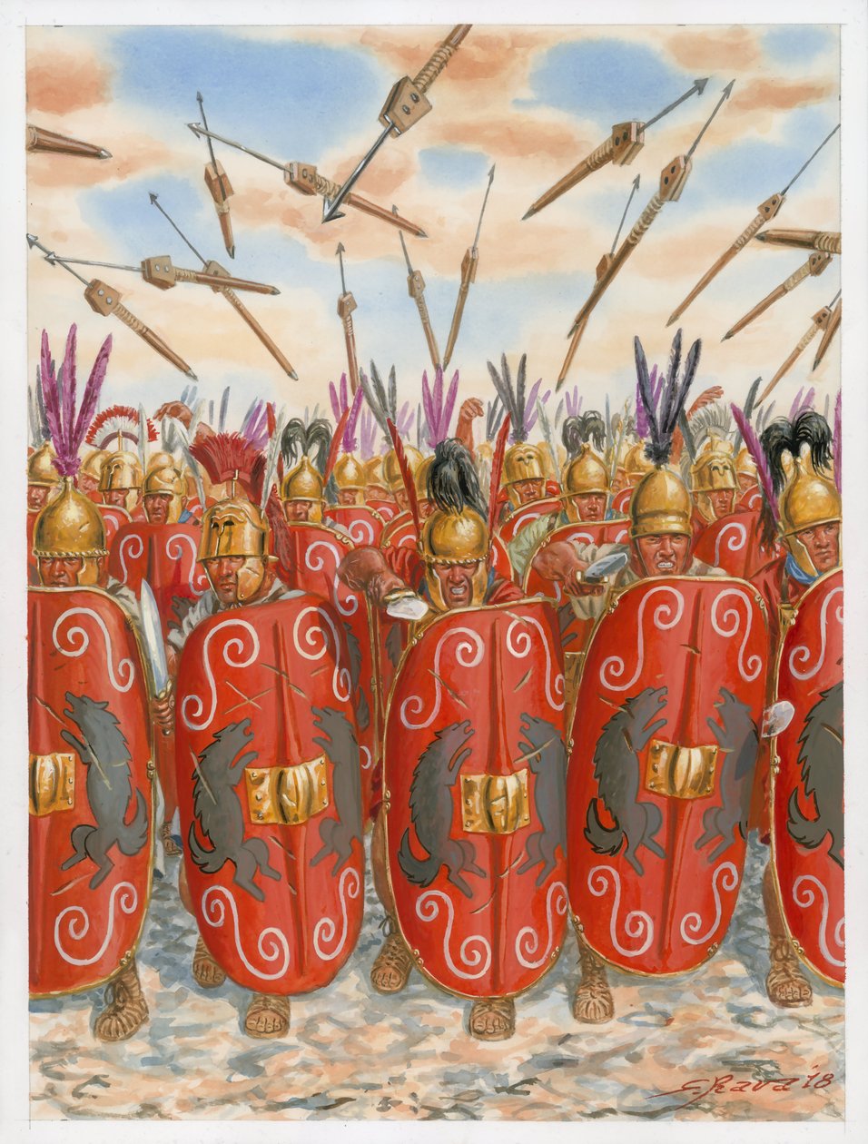 Republikańscy rzymscy legioniści w bitwie autorstwa Giuseppe Rava