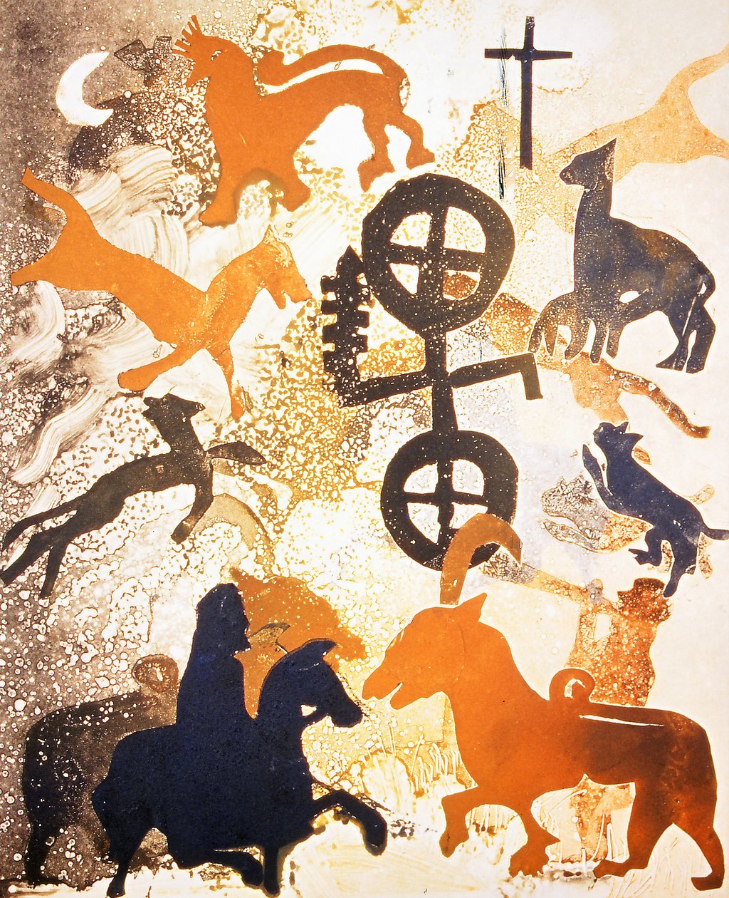 Światło księżyca, 2000 (monodruk) autorstwa Gloria Wallington