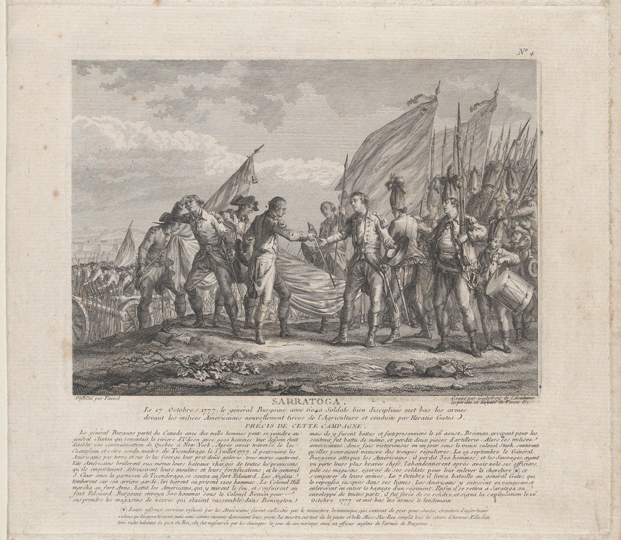 Sarratoga [sic] 17 października 1777, ca. 1777. autorstwa Godefroy