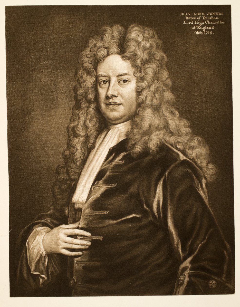 John, Baron Somers, P.R.S. pub. 1902 (kolotyp) autorstwa Godfrey Kneller