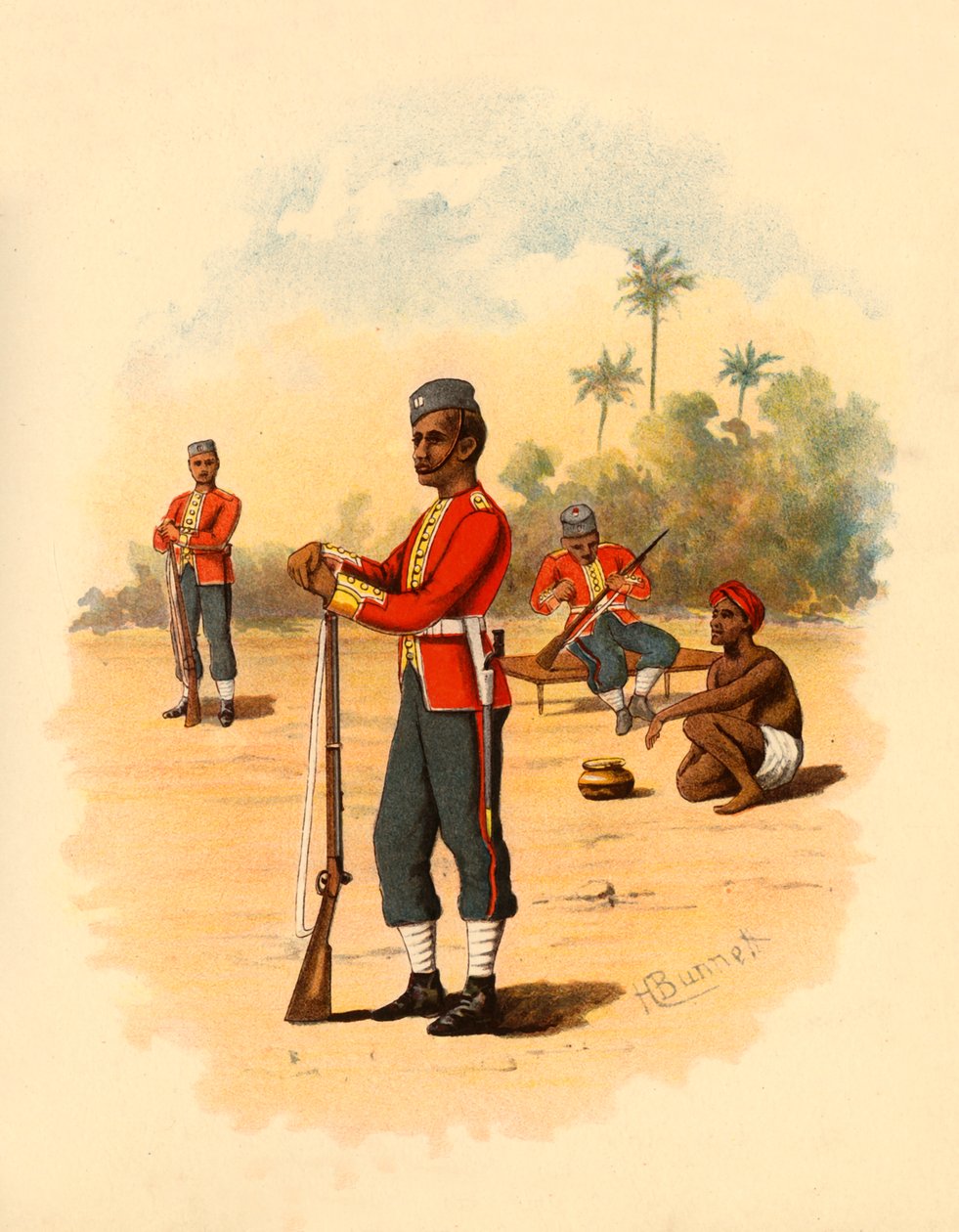 11. Bengalska rdzenna piechota, 1890. autorstwa Godfrey Douglas Giles