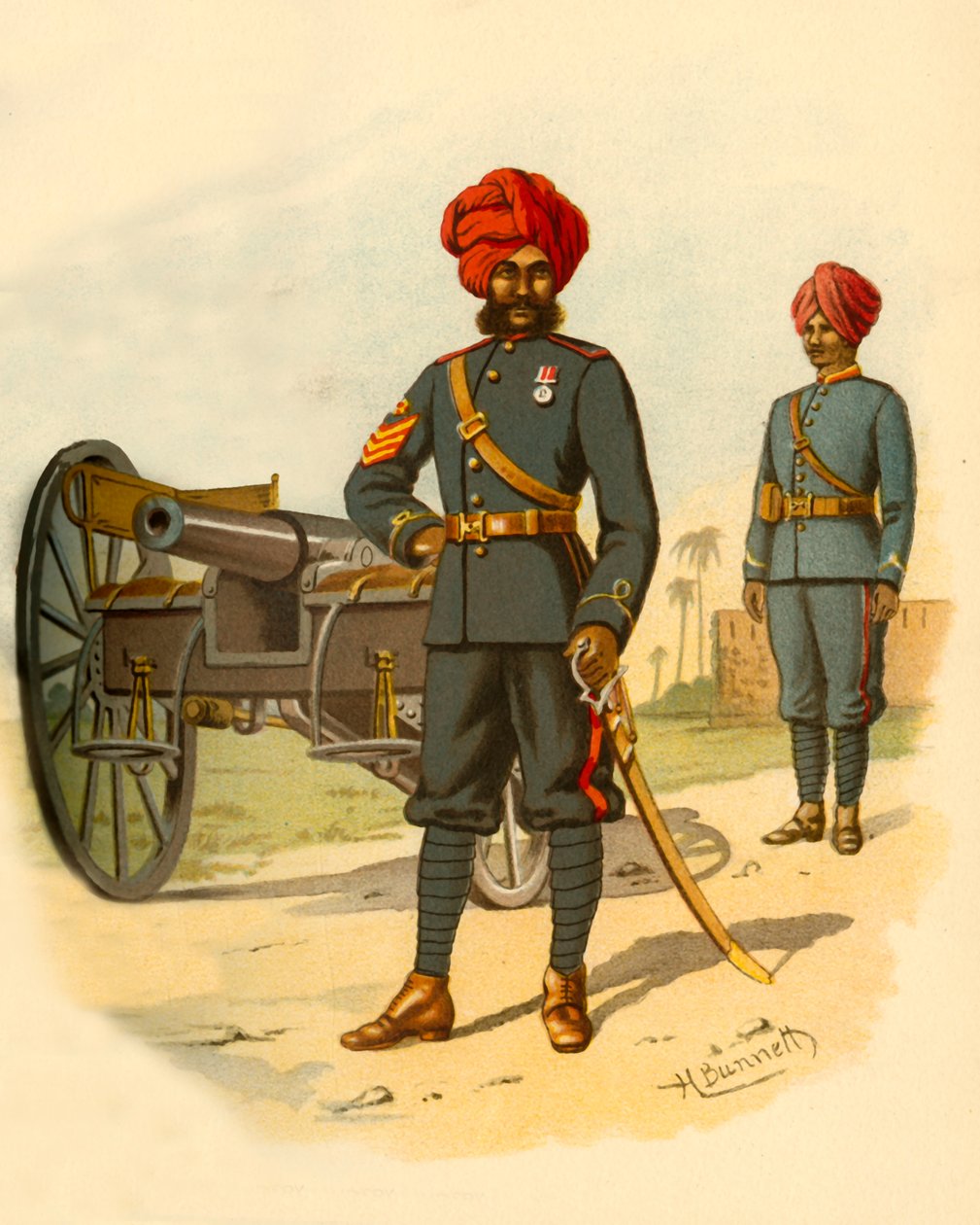 Artyleria Bombaju, 1890. autorstwa Godfrey Douglas Giles
