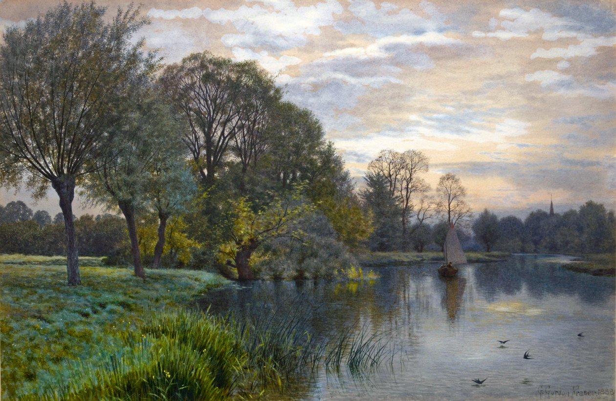 Rzeka Great Ouse o zachodzie słońca autorstwa Gordon Fraser
