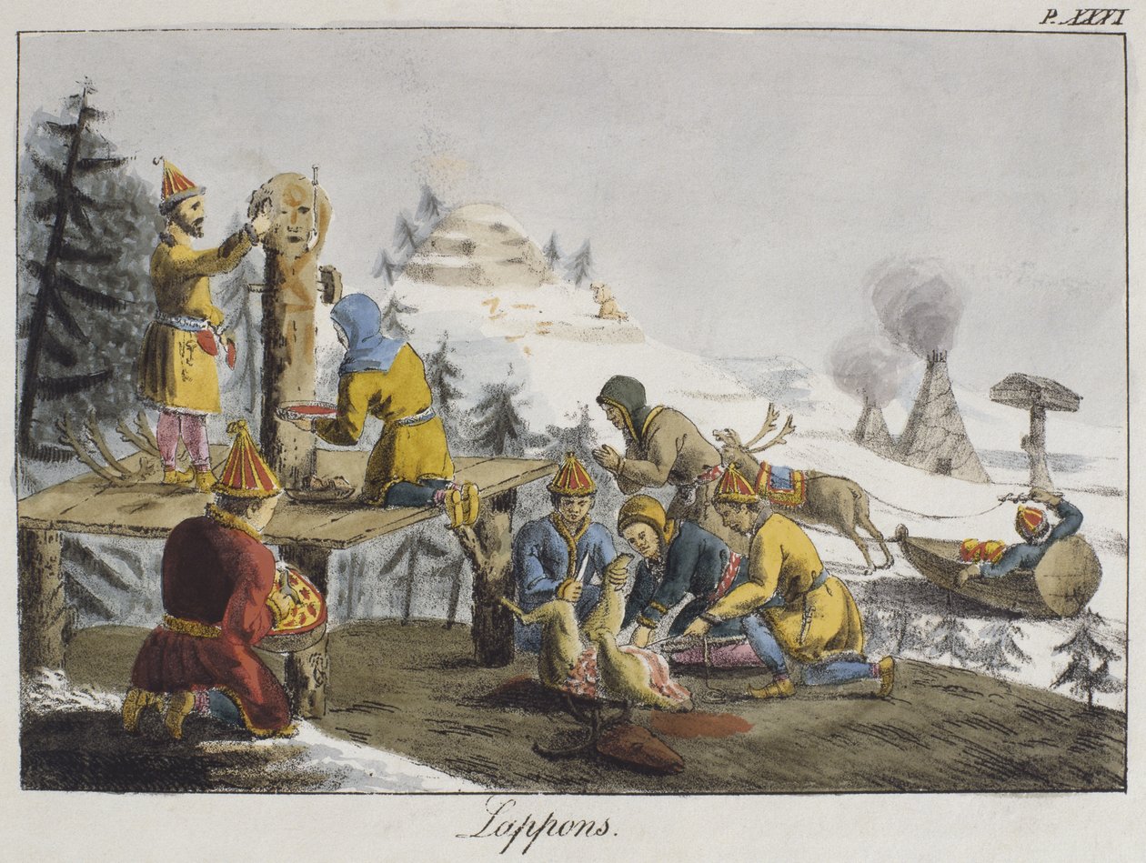 Lapończycy autorstwa Gottfried or Godefroy Engelmann