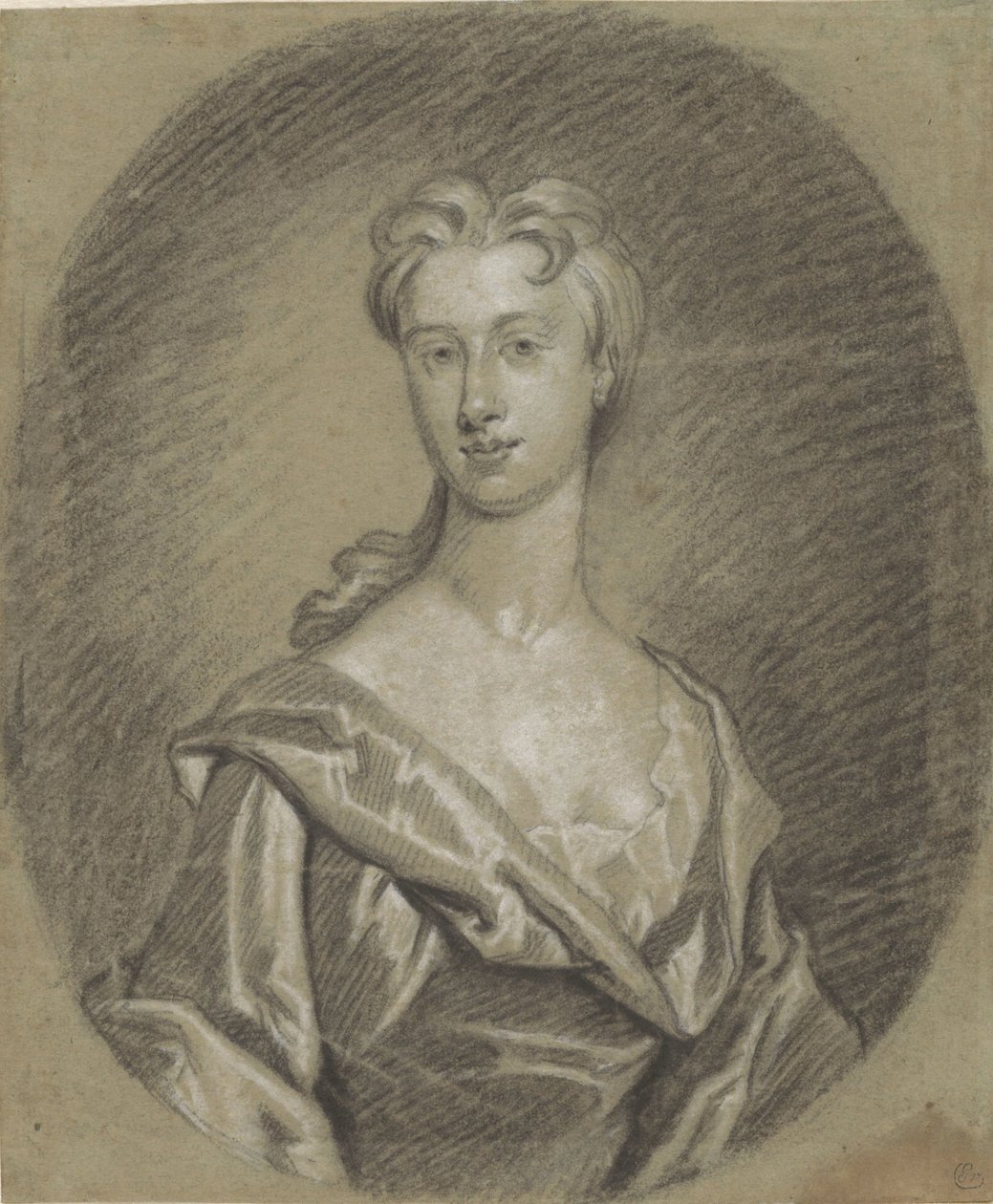 Portret kobiety, biust, w owalu autorstwa Gottfried Kneller