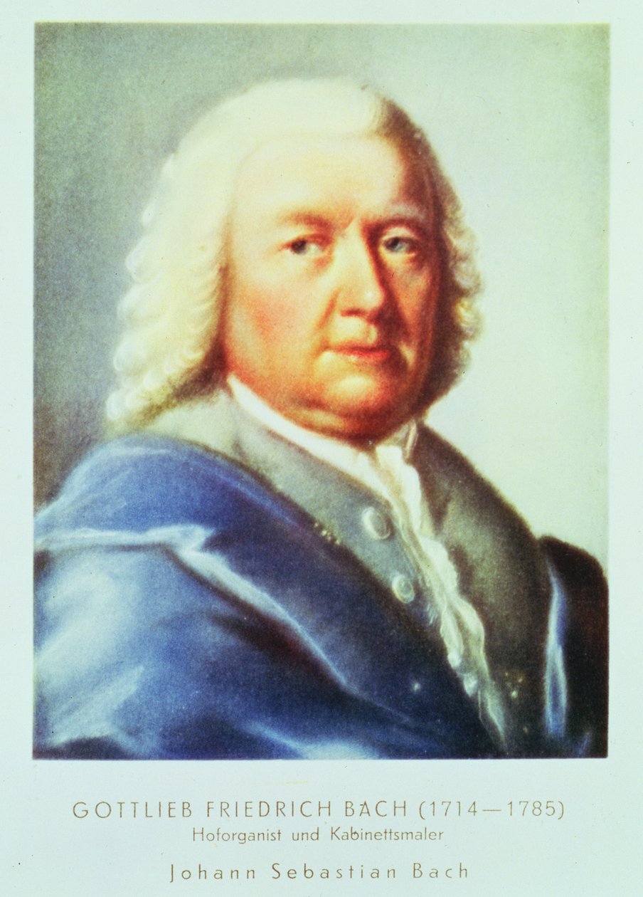 Portret Jana Sebastiana Bacha (1685-1750) autorstwa Gottlieb Friedrich Bach