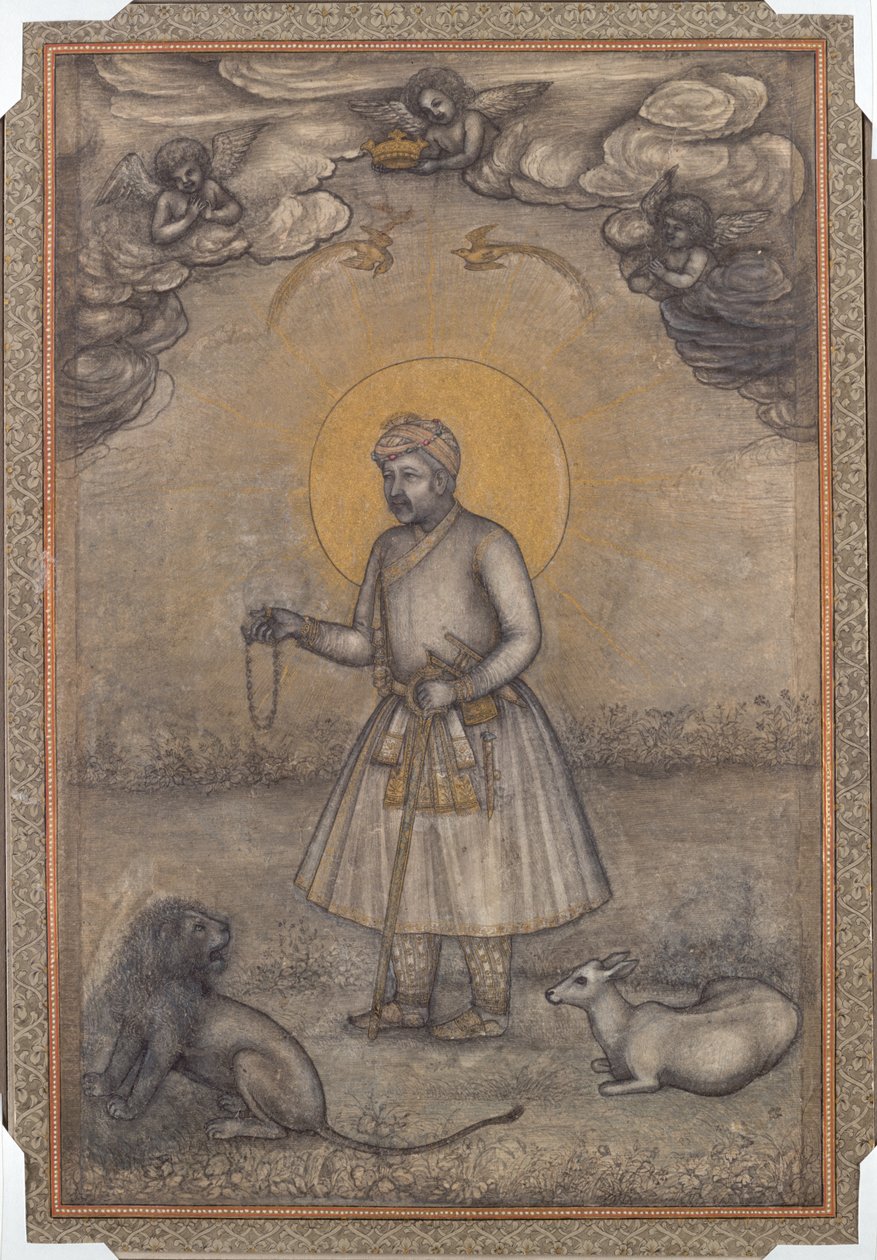 Portret starzejącego się Akbara, ok. 1930 r. 1640-1650. autorstwa Govardhan