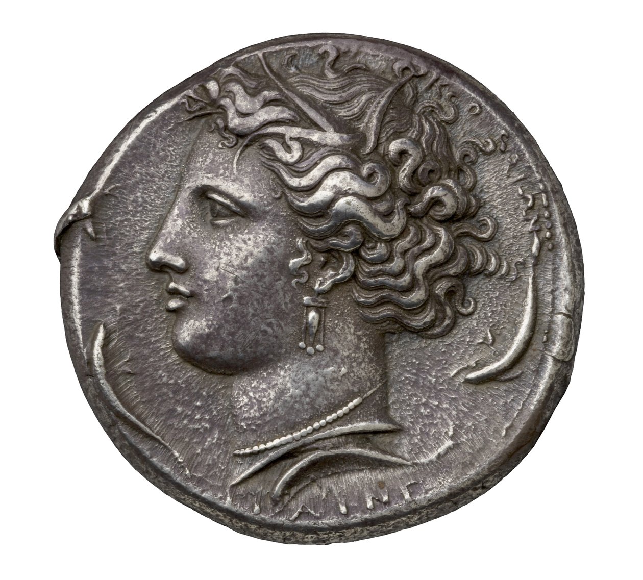 Starożytna grecka srebrna moneta z Syrakuz, 404-390 pne (srebro) autorstwa Greek