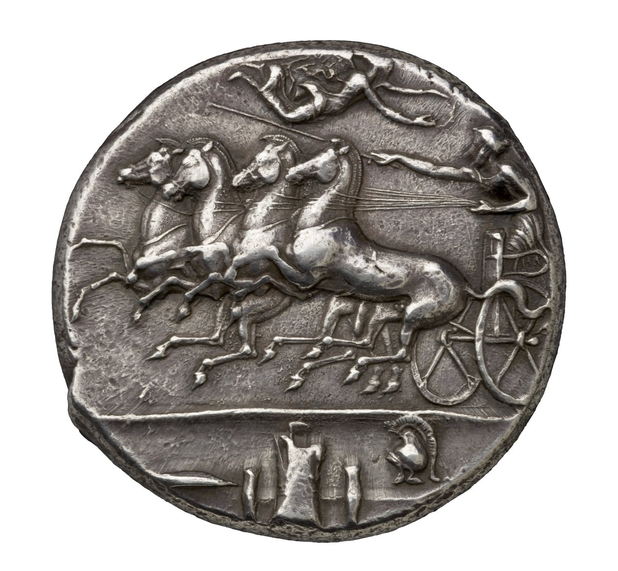 Starożytna grecka srebrna moneta z Syrakuz, 404-390 p.n.e. (srebro) autorstwa Greek