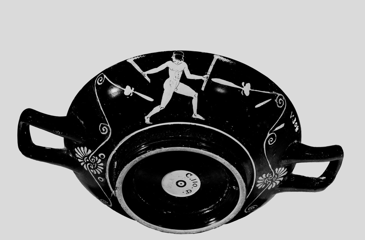 Ateński kielich bez łodygi czerwonofigurowy, ok.400 pne (ceramiczny) (patrz także 278897) autorstwa Greek