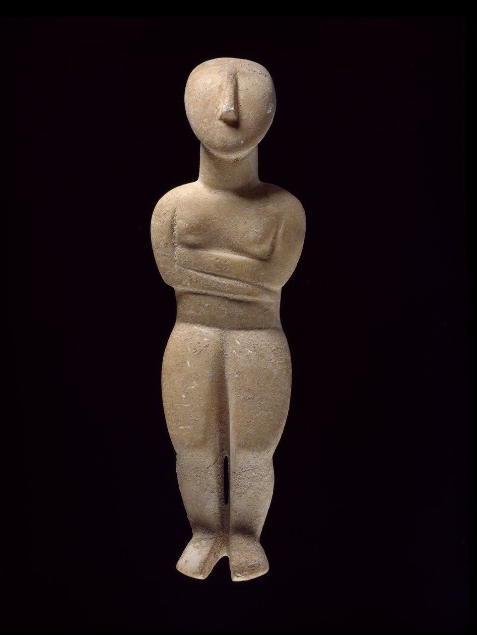 Figurka Cyklad, Naxos, ok. 3000-2000 pne (marmur) autorstwa Greek