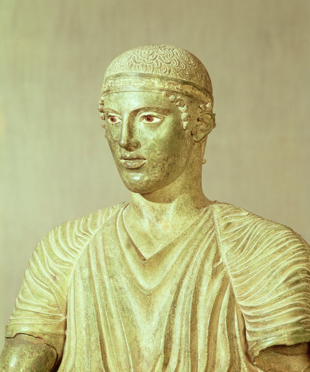 Detal woźnicy Delphi Charioteer, brąz ok. 470 pne autorstwa Greek