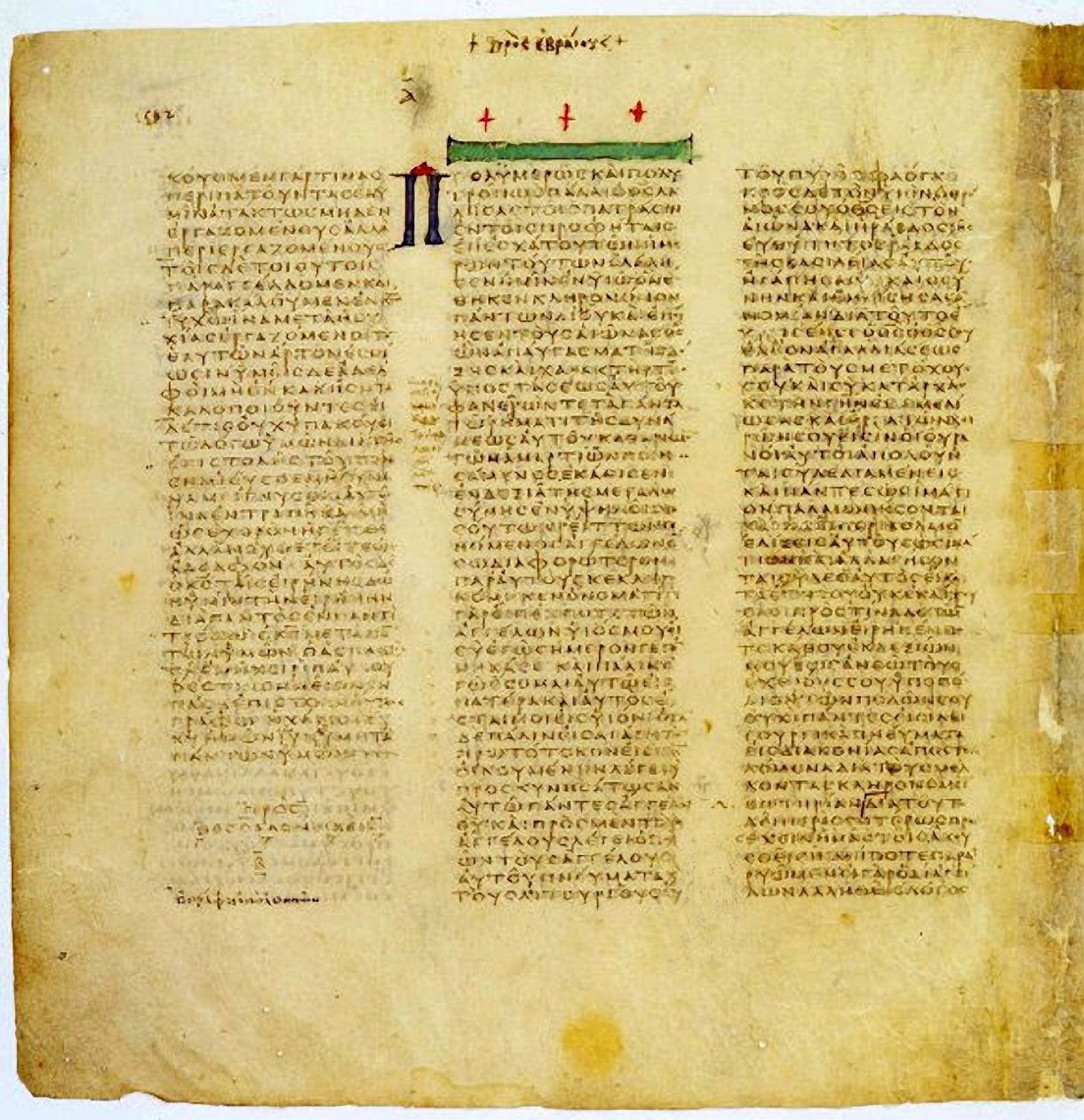 Strona z Codex Sinaiticus autorstwa Greek