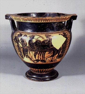 Krater kolumnowy, poddasze, 530-520 pne (ceramika) autorstwa Greek