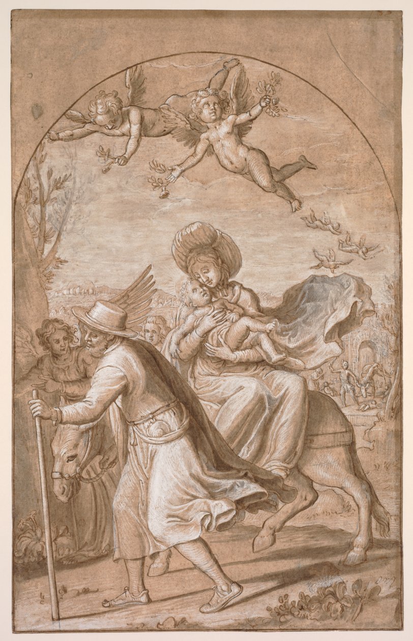 Ucieczka do Egiptu, c. 1590. autorstwa Gregorio Pagani