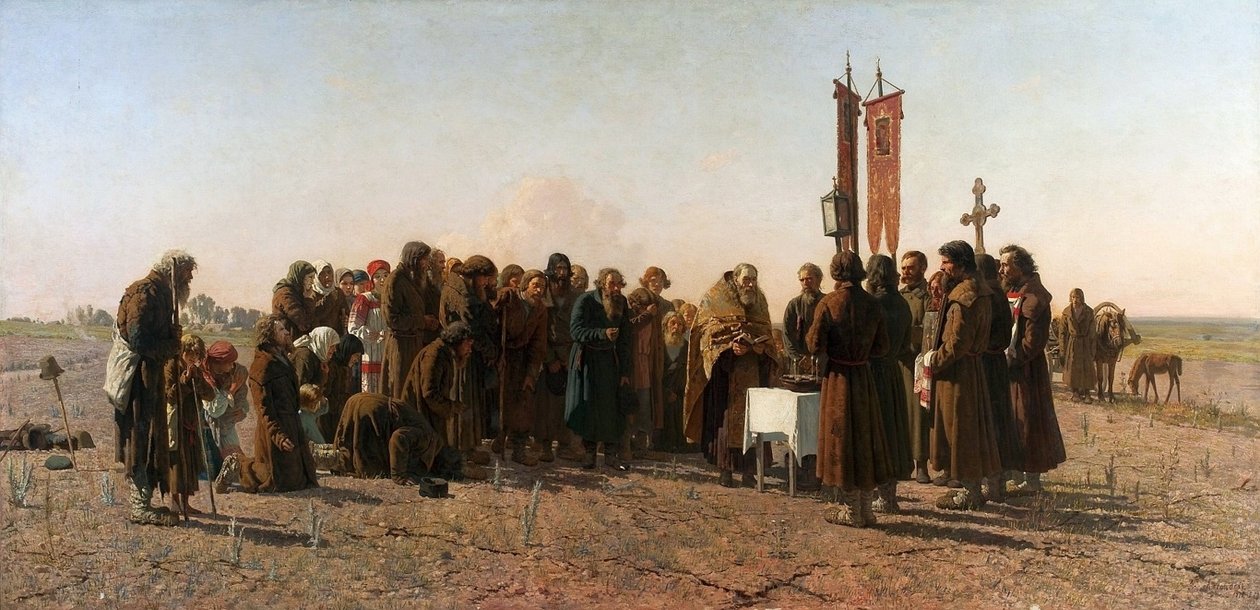 Modlitwa w czasie suszy. autorstwa Grigoriy Myasoyedov