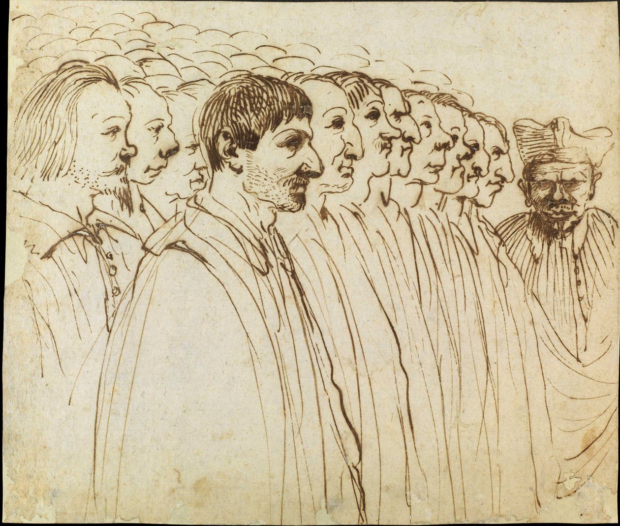 Przegląd karykatury duchownych autorstwa Guercino