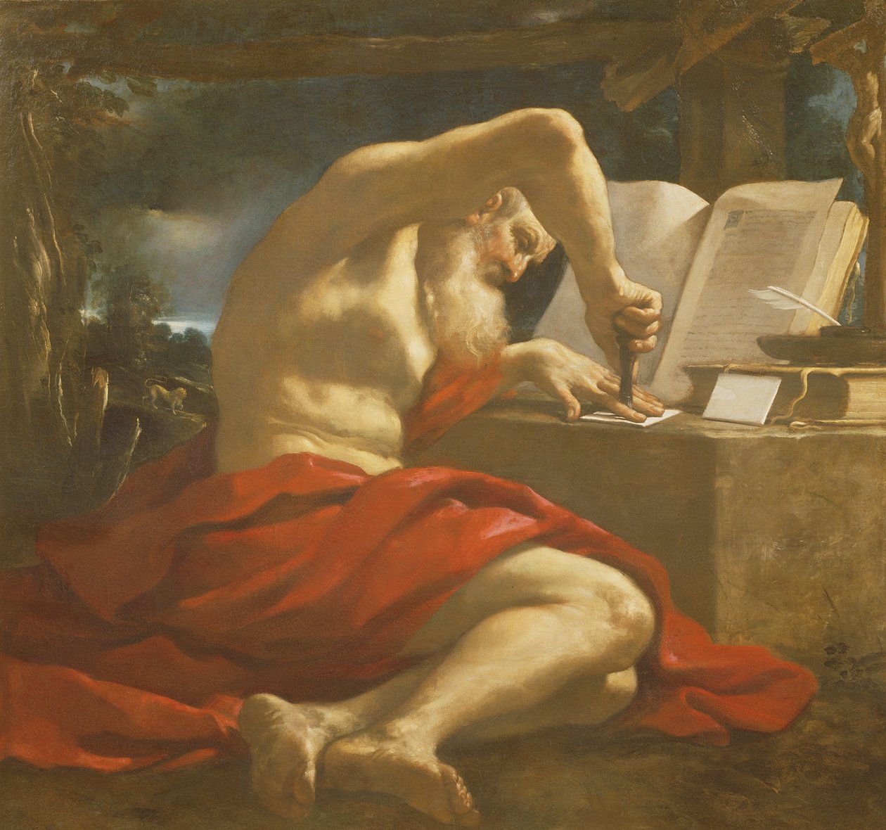 Św. Hieronim pieczętujący list autorstwa Giovanni Francesco Barbieri