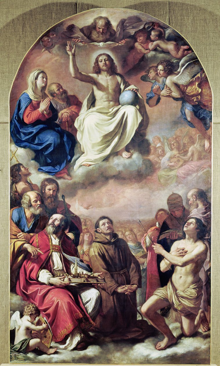 Chwała Świętych, 1645-47 autorstwa Giovanni Francesco Barbieri