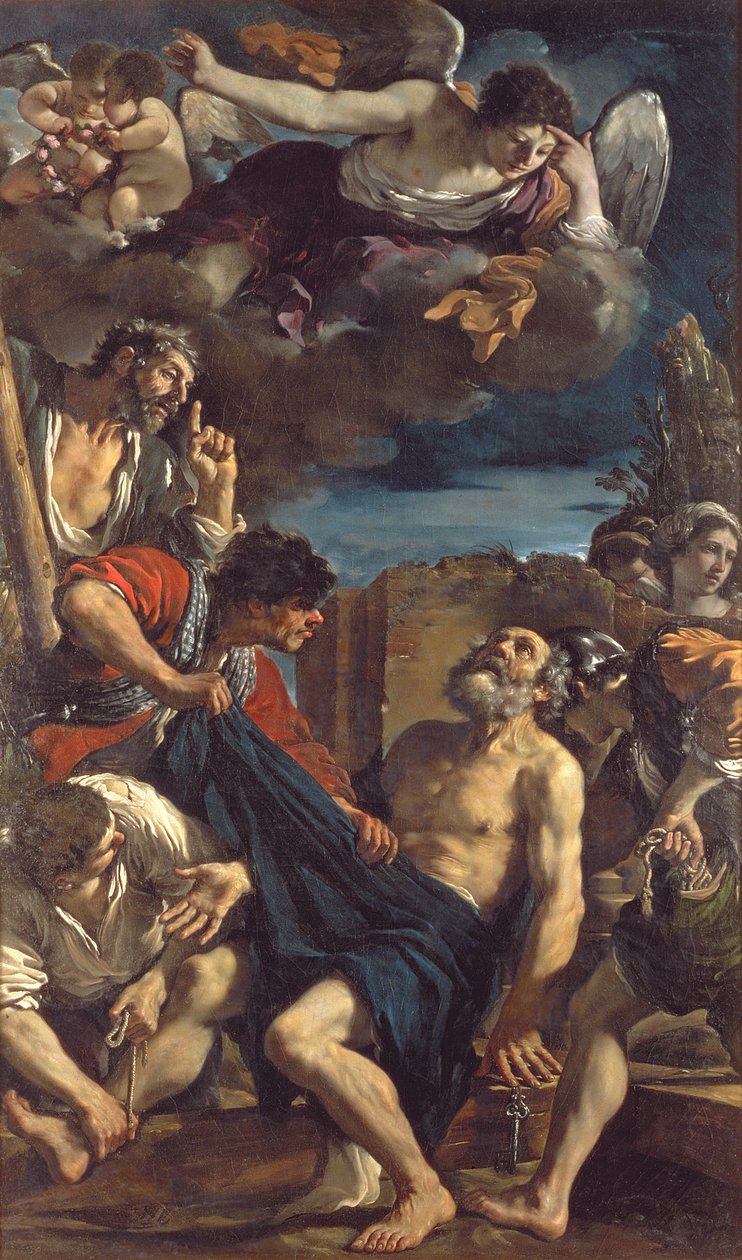Męczeństwo św. Piotra autorstwa Giovanni Francesco Barbieri