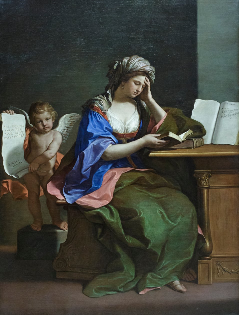 Sybilla samańska z puttem autorstwa Guercino (1591 1666)