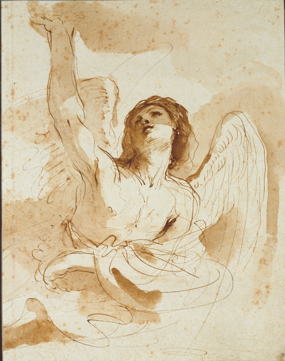 Anioł, początek XVII wieku autorstwa Guercino