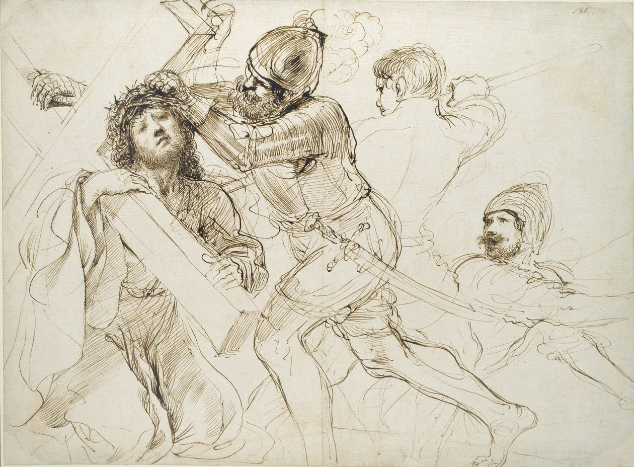 Chrystus niosący krzyż, c1625-1628 autorstwa Guercino