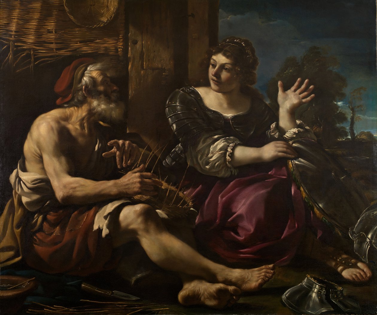 Erminia i Pasterz, 1619-20. autorstwa Guercino