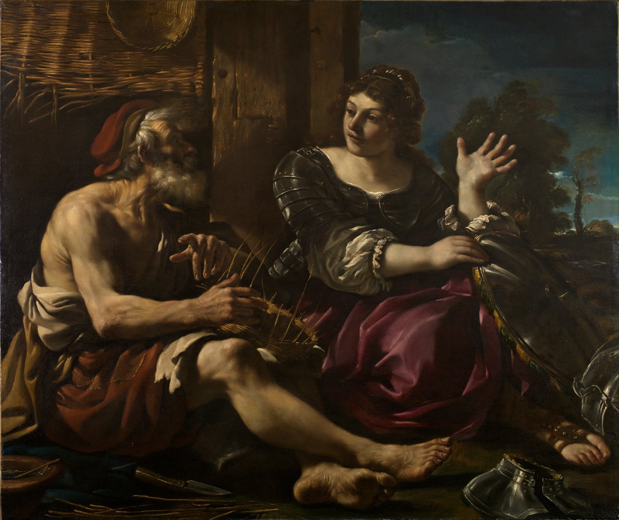 Erminia i pasterz, 1620s autorstwa Guercino